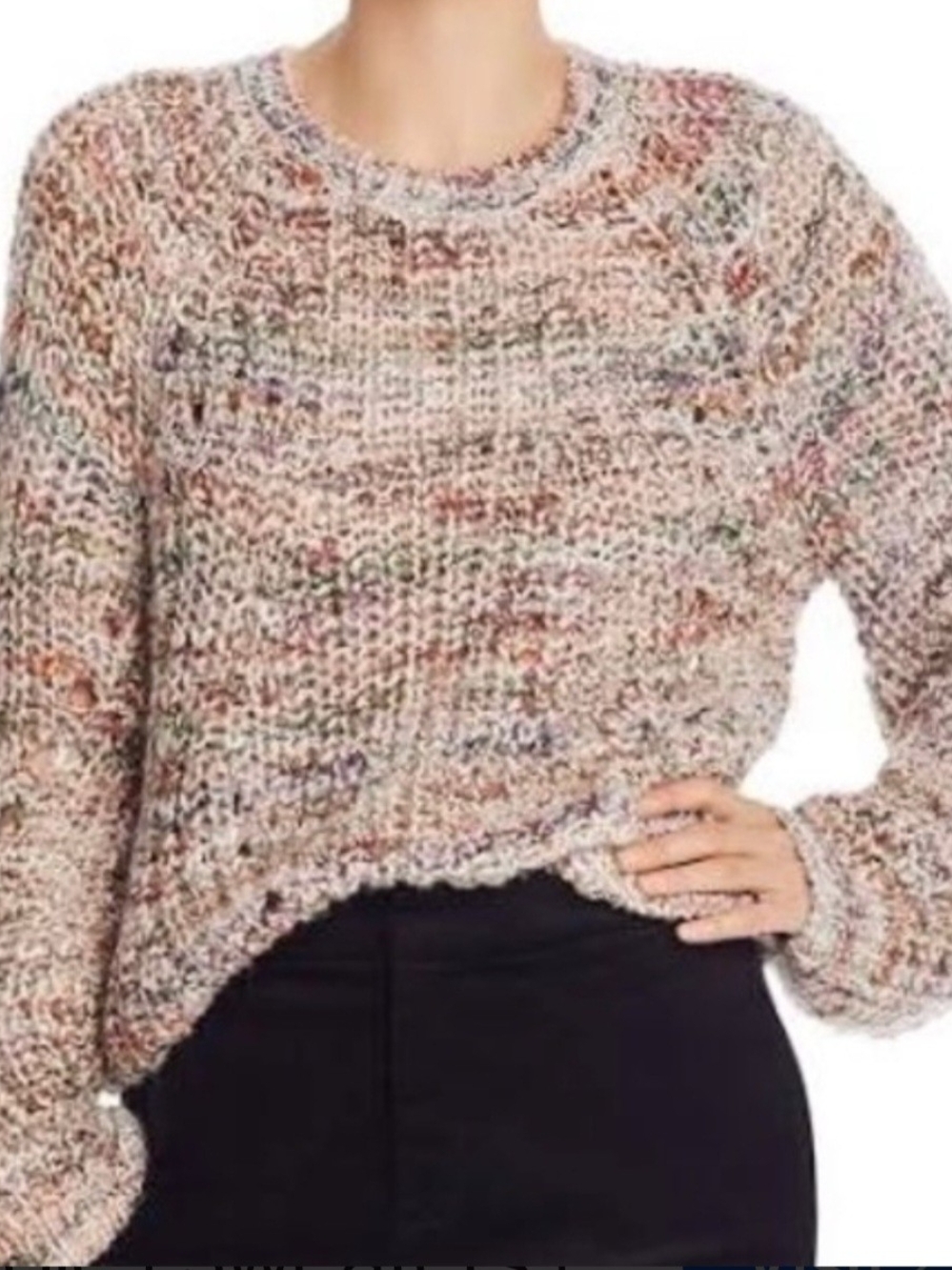 Joie Marled Multicolor Crewneck Knit Wool Blend Sweater Size XS